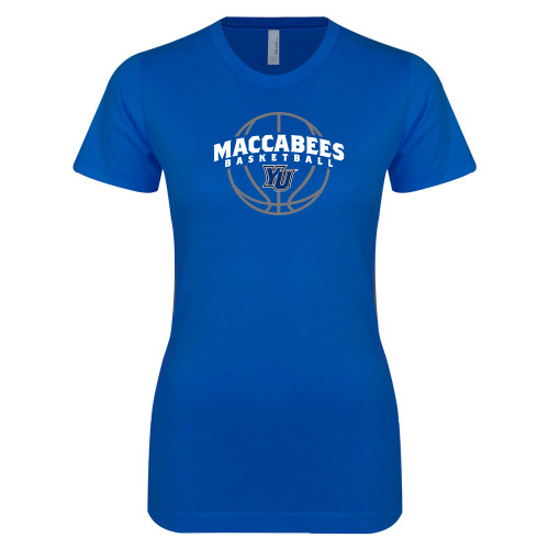  Next Level Womens Royal Boyfriend Tee - Maccabees Basketball Arched