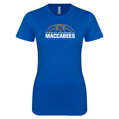  Next Level Womens Royal Boyfriend Tee - Maccabees Basketball Half Ball