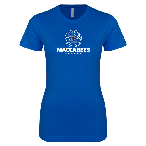  Next Level Womens Royal Boyfriend Tee - Maccabees Soccer Lined Ball