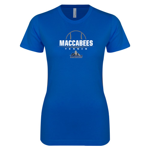  Next Level Womens Royal Boyfriend Tee - Maccabees Tennis Half Ball