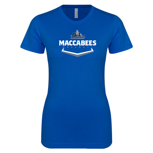  Next Level Womens Royal Boyfriend Tee - Maccabees Baseball Plate