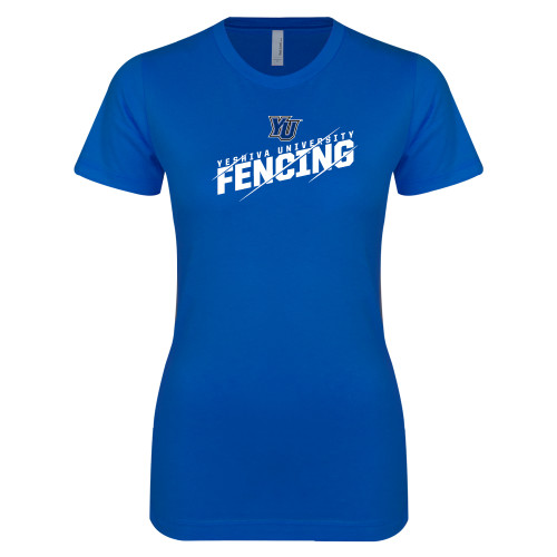  Next Level Womens Royal Boyfriend Tee - Yeshiva University Fencing Slashed
