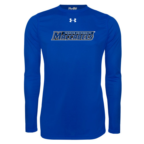  Under Armour Royal Long Sleeve Tech Tee - Yeshiva University Maccabees