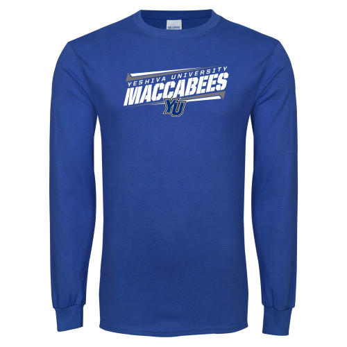  Royal Long Sleeve T Shirt - Slanted Maccabees Stencil