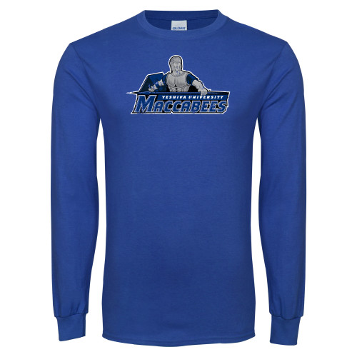  Royal Long Sleeve T Shirt - Primary Logo Distressed