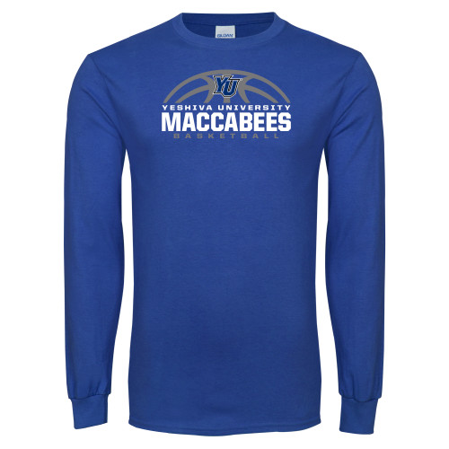  Royal Long Sleeve T Shirt - Maccabees Basketball Half Ball