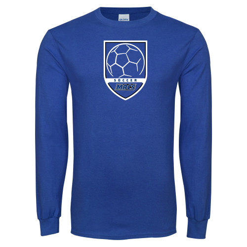  Royal Long Sleeve T Shirt - Maccabees Soccer Shield