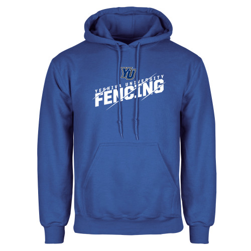  Royal Fleece Hoodie - Yeshiva University Fencing Slashed