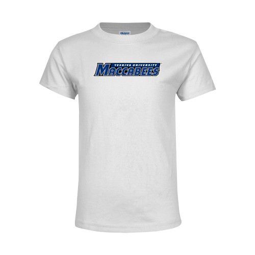  Youth White T Shirt - Yeshiva University Maccabees