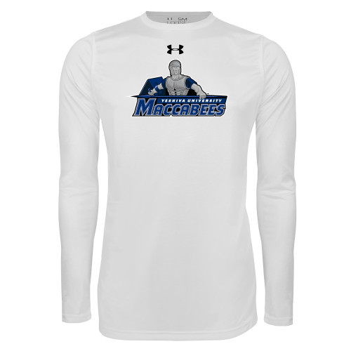  Under Armour White Long Sleeve Tech Tee - Primary Logo