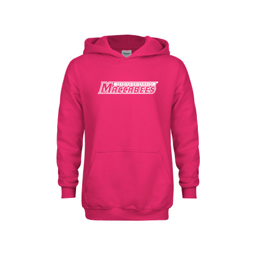  Youth Hot Pink Fleece Hoodie - Yeshiva University Maccabees