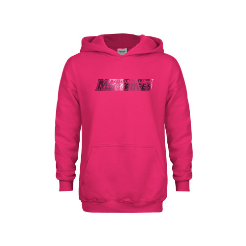  Youth Hot Pink Fleece Hoodie - Yeshiva University Maccabees Foil