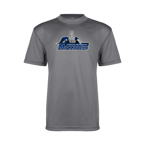  Youth Performance Grey Concrete Tee - Primary Logo