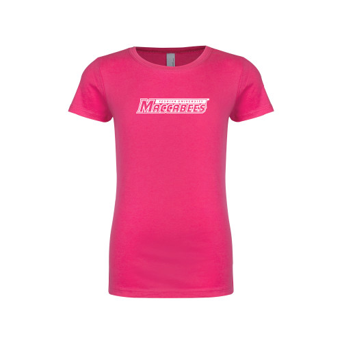  Next Level Girls Fuchsia Fashion Fit T Shirt - Yeshiva University Maccabees