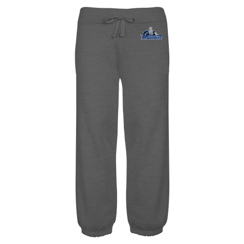  ENZA Womens Dark Heather Banded Fleece Capri - Primary Logo