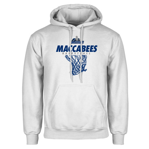 White Fleece Hoodie - Maccabees Basketball Net