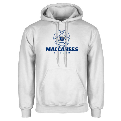  White Fleece Hoodie - Maccabees Soccer Lined Ball