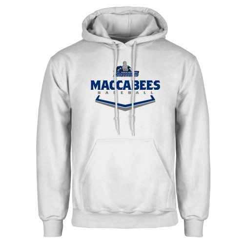  White Fleece Hoodie - Maccabees Baseball Plate