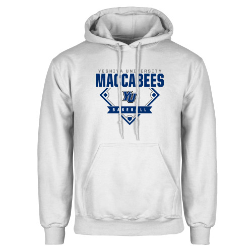  White Fleece Hoodie - Maccabees Baseball Diamond