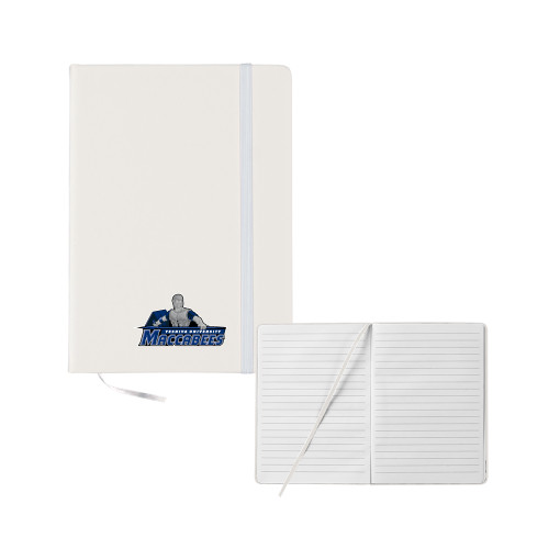  5x7 White Hard Cover Journal - Primary Logo