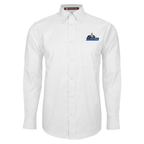  White Oxford Long Sleeve Shirt - Primary Logo