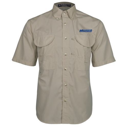  Khaki Fishing Shirt Performance Short Sleeve - Yeshiva University Maccabees