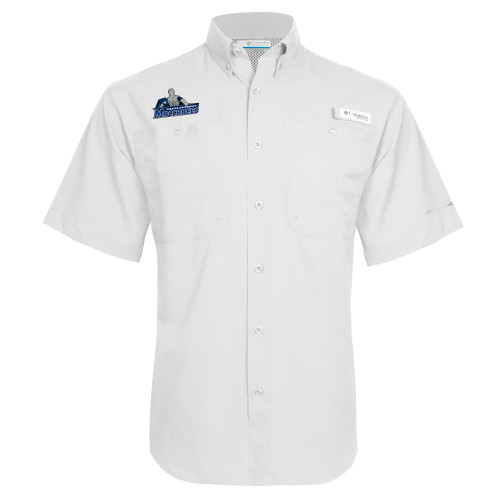  Columbia White Tamiami Performance Short Sleeve Shirt - Primary Logo