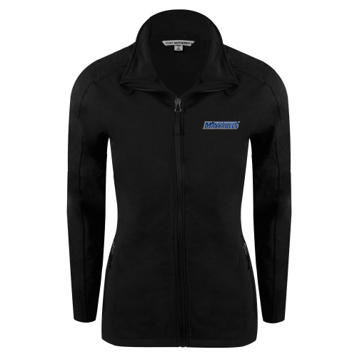  Womens Black Softshell Jacket - Yeshiva University Maccabees
