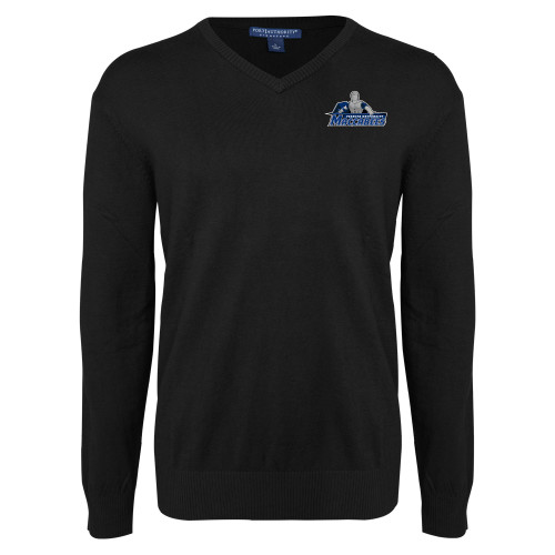  Black VNeck Sweater - Primary Logo