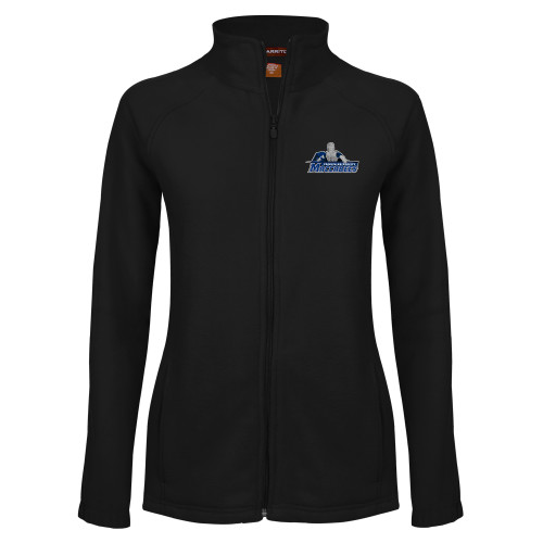  Womens Black Fleece Full Zip Jacket - Primary Logo