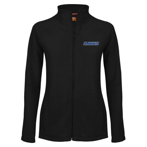  Womens Black Fleece Full Zip Jacket - Yeshiva University Maccabees