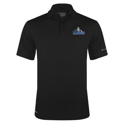  Columbia Black Omni Wick Drive Polo - Primary Logo