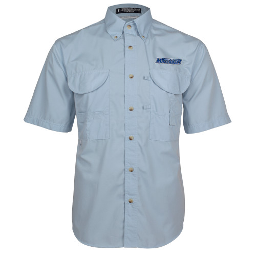 Light Blue Fishing Shirt Performance Short Sleeve  - Yeshiva University Maccabees