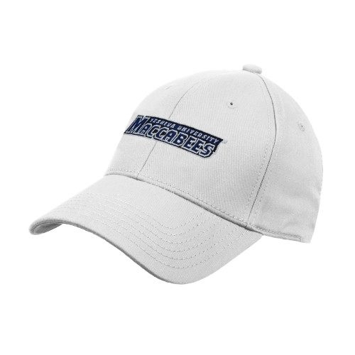  White Structured Adjustable Pro Style Hat - Yeshiva University Maccabees