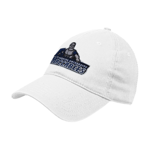  White Unstructured Adjustable Low Profile Hat - Primary Logo