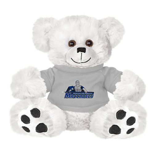  Plush Big Paw 8 1/2 inch White Bear w/Grey Shirt - Primary Logo