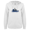 Thumbnail image for  ENZA Womens White V Notch Raw Edge Fleece Hoodie