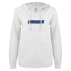 Thumbnail image for  ENZA Womens White V Notch Raw Edge Fleece Hoodie