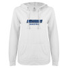Thumbnail image for  ENZA Womens White V Notch Raw Edge Fleece Hoodie