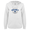 Thumbnail image for  ENZA Womens White V Notch Raw Edge Fleece Hoodie