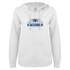 Thumbnail image for  ENZA Womens White V Notch Raw Edge Fleece Hoodie
