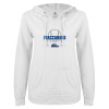 Thumbnail image for  ENZA Womens White V Notch Raw Edge Fleece Hoodie