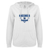 Thumbnail image for  ENZA Womens White V Notch Raw Edge Fleece Hoodie