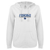 Thumbnail image for  ENZA Womens White V Notch Raw Edge Fleece Hoodie