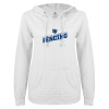Thumbnail image for  ENZA Womens White V Notch Raw Edge Fleece Hoodie