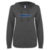 Thumbnail image for  ENZA Womens Dark Heather V Notch Raw Edge Fleece Hoodie