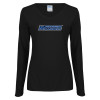 Thumbnail image for  Womens Black Long Sleeve V Neck Tee 