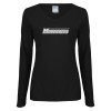 Thumbnail image for  Womens Black Long Sleeve V Neck Tee 
