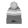 Thumbnail image for  Grey/White Two Tone Knit Pom Beanie w/Cuff