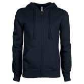 ENZA Womens Navy Fleece Full Zip Hoodie-Select-A-Logo